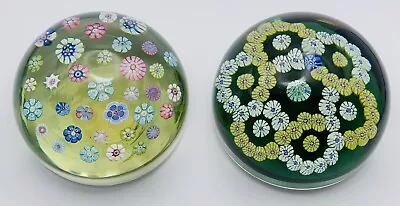 Buy Rare Whitefriars Experimental Lime Green Ground Spaced Millefiori Paperweight • 725£