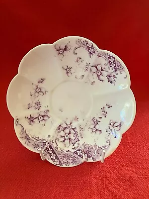 Buy C 1894 Foley China Hand Painted Fluted Saucer Lilac Pattern #8186, Cracked • 15.30£