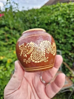 Buy Oriental Antique Thai Stoneware Vase / Jarlet 3  Chinese Dragon  • 24.99£