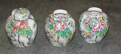 Buy 3 X Vintage Rosetta Corona Ware Ginger Jars/Pots By S Hancock & Sons - England • 15£