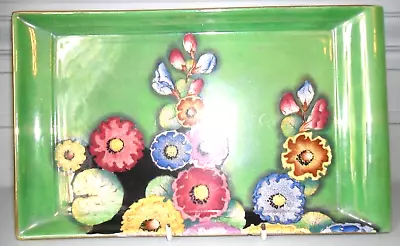 Buy  Carlton Ware  Lustre  Hollyhocks  Flat Rectangular Plate 1920's? • 8£