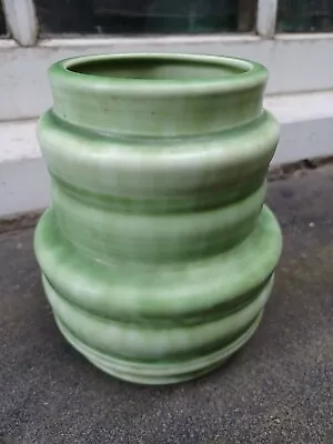 Buy Antique Art Deco Crown Ducal Pottery Made In England Green Banded Vase • 29.95£