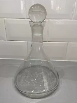 Buy Decanter | Whisky Brandy Spirits | Vintage |  Glass | Clear Stopper • 12£