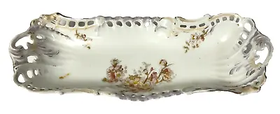 Buy Antique Bavarian China Floral Rectangle Serving Bowl Germany After Carl Tielsch • 18.64£