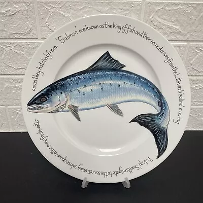 Buy Richard Bramble Jersey Pottery Salmon Illustrated 30cm Plate • 34.99£