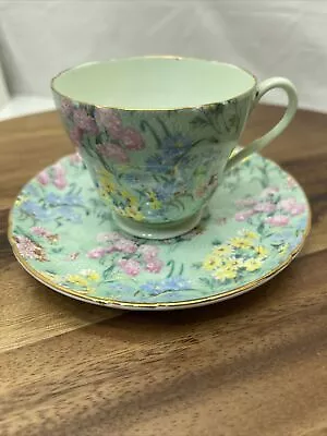 Buy Shelley Cup Saucer Melody Chintz Fine Bone China Teacup & Saucer Excellent • 42.83£
