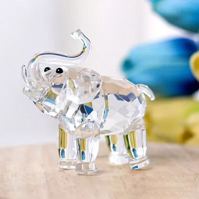Buy  Crystal Elephant Ornament Miniature Figurines Figure Toy Animals Crafts • 7.99£