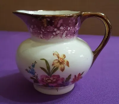 Buy Vintage Gray's Pottery (Eng) Floral Pink Copper Lusterware Creamer Syrup Pitcher • 13.51£