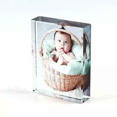 Buy Personalised Photo 3D Effect Crystal Glass Block Mum Dad Friends Gift • 14.99£