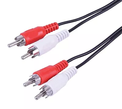 Buy Twin RCA Phono Red White CABLE 2 X Male To 2 X Male OFC Shielded Audio LEAD • 2.95£