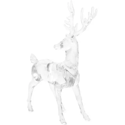 Buy 2 Pcs Crystal Table Centerpiece Glass Reindeer Figurines Crystal Acrylic • 9.26£