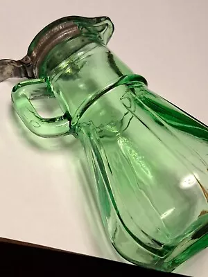 Buy Vintage 1940s Hazel Atlas Syrup Dispenser Green Depression Glass W/ Lid  • 23.30£
