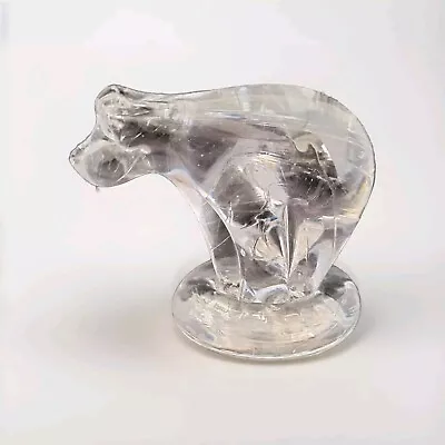 Buy Vintage Hand-Blown Polar Bear Paperweight Crystal Glass Ornament Approx 6cm Tall • 6.49£