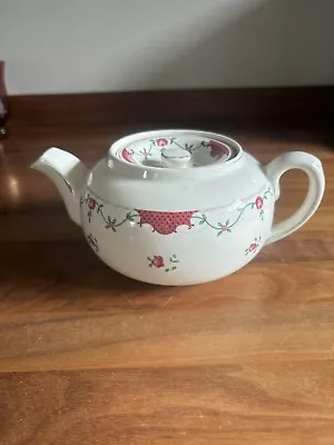 Buy Grindley England L.M.S Dining Care 1937 White With Rose Pattern Teapot • 55£