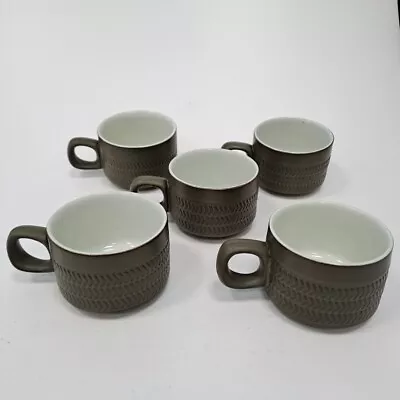 Buy Vintage Denby Pottery Chevron Green Expresso Cups X5 • 9.99£