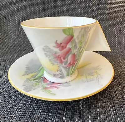 Buy Shelley Art Deco  Vogue Bone China Flowers Pattern Coffee Cup  & Saucer • 219£