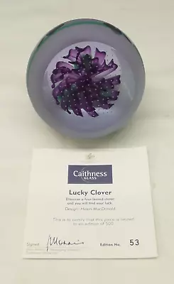 Buy Caithness Glass Paperweight “Lucky Clover  Irish Limited Edition 53/500  • 76£