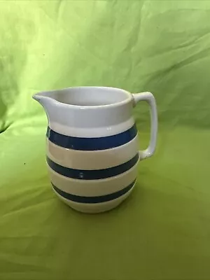 Buy Vintage Staffordshire Chef Ware Blue White Striped Milk Cream Jug Cornish Ware • 7.50£