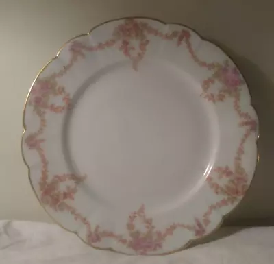 Buy Vintage M Redon Limoges 8.25  Plate Pink Flowers & Garlands For Henry Kohn • 13.05£