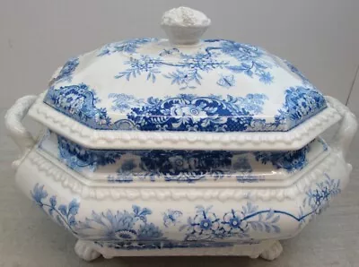 Buy Antique Royal Persian Stone China - Soup Tureen - Blue & White Oriental Pattern • 40£
