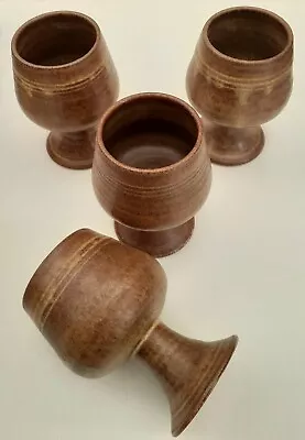 Buy 4 X Studio Pottery Wine Goblets In Excellent Condition  • 10.80£