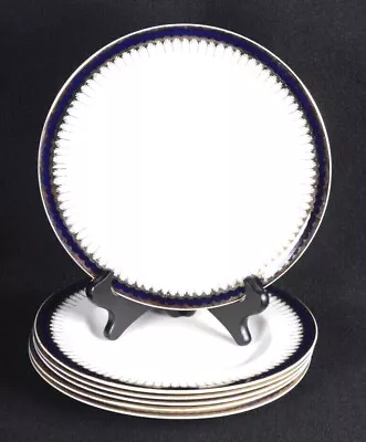 Buy (6) ALFRED MEAKIN Bleu De Roi BURNNAM Royal Blue & Gold Dinnerware: SALAD PLATES • 46.74£