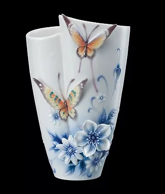 Buy Franz Eternal Love Wedding Coll. | Butterfly Sculptured Porcelain Vase | FZ02056 • 176.45£