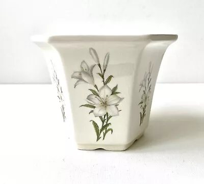 Buy Royal Winton Pottery Planter, Plant Pot, Lily Motif, 6 Sided, 10cm X 12.5cm • 9.95£