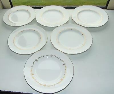 Buy Royal Worcester Bone China Gold Chantilly Pattern 6 X Dessert Plates 20.5cm • 25£