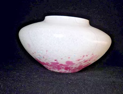 Buy Vintage 80s Scottish Stuart Strathearn Impressions Art Glass Low Vase • 12.99£