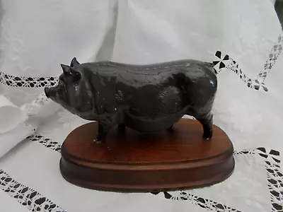 Buy Royal Doulton Black Pig Old English Hog Figurine Mark Under Belly Seen By Mirror • 65£