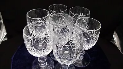 Buy Vintage Lead Crystal Cut Wine Glasses X 7 125ml • 33.50£