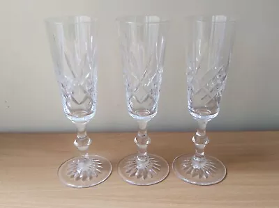 Buy Edinburgh Crystal Wine / Flute Glasses X3 Used • 12£