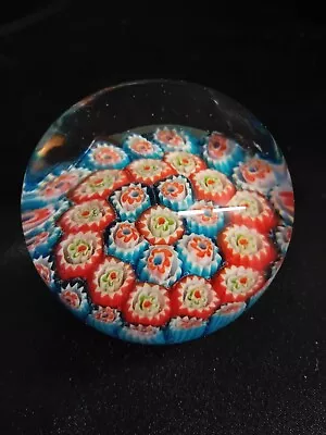 Buy Small Millifiori Art Glass Paperweight. 5.5cm Diameter. Good Condition. • 7£