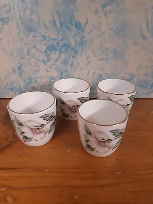 Buy 4 Crown Staffordshire Fine Bone China Small Egg Cups Christmas Rose  • 10.99£
