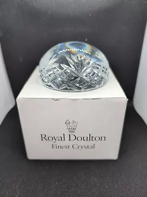 Buy Vintage Royal Doulton Finest Crystal Boxes Domed Paperweight • 9.99£