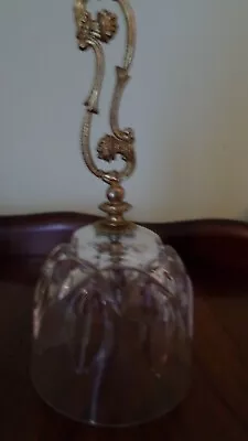 Buy Crystal Glass Bell With Yellow Metal Handle In Excellent Condition • 5.99£