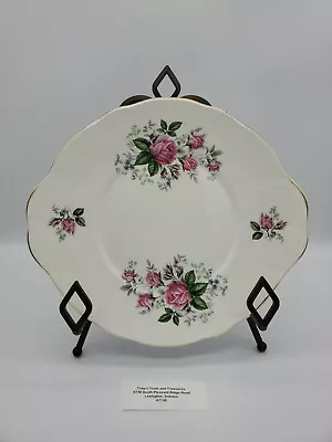 Buy Duchess Bone China England Rose Pattern W/ Gold Trim Cake Plate Serving Platter • 18.63£