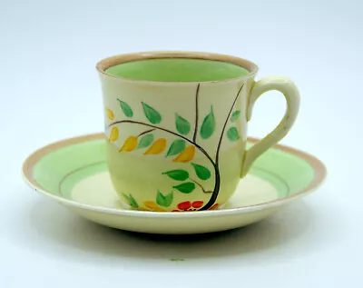 Buy CLARICE CLIFF  Summers End  NEWPORT Pottery Windsor Shape Coffee Cup & Saucer • 9.99£