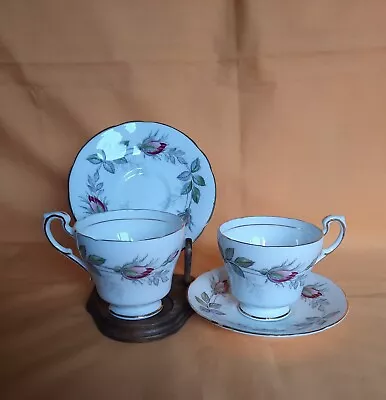 Buy Paragon Fine Bone China Vintage Bridal Rose Design Small Cup And Saucer Duo Sets • 12£