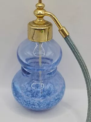 Buy Beautiful Vintage Blue Caithness Glass Patterned Perfume Atomizer Bottle • 19.99£