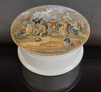 Buy Antique Prattware Pot & Lid The Village Wedding • 10£