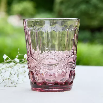 Buy Vintage Style Pink Baroque Embossed Glass Tableware & Glassware Collection • 16.99£