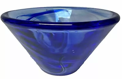 Buy Kosta Boda Tempera Art Glass Serving Bowl Blue 4.75  Anna Ehrner Swedish KC • 23.29£