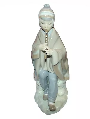 Buy Nao By Lladro Figurine Ornament ' Shepherd With Flute '  (7620)  1st Quality • 75£