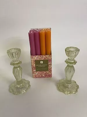 Buy Talking Tables Dinner Candlesticks & Glass Candle Holder Green Pink & Orange • 19.95£