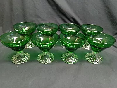 Buy Set Of 8 Vintage 1950's Anchor Hocking Forest Green Boopie Champagne Coupe • 51.26£