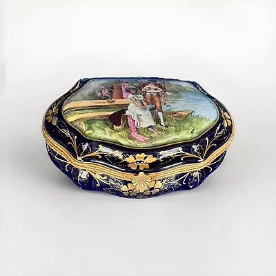 Buy Antique Sevres Style-chateau De Tuileries-porcelain Jewelry Box Casket-signed • 326.76£