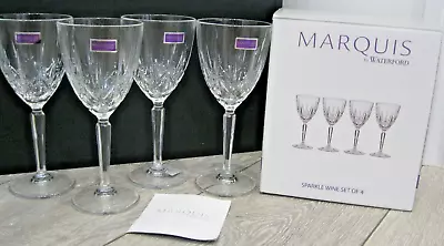 Buy Set 4x Marquis By Waterford Crystal Sparkle Wine Glasses *New/Labelled & Boxed* • 48£