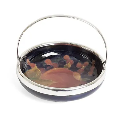 Buy Moorcroft Pomegranate Pattern Jam/Preserve/Bonbon Basket & Silver Plated Mount • 265£